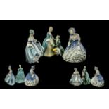 Royal Doulton Trio of Handpainted Porcelain Figures (3), comprises 1. 'Alice' HN3368, 2. 'The