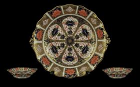 A Royal Crown Derby Petal Dish, in the 1128 Imari pattern. Royal Crown Derby backstamp, measuring 25