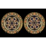 Pair of Royal Crown Derby Plates, pattern No. 1128, Imari pattern, 10'' diameter.