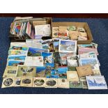 Two Boxes of Vintage Postcards & 'Snapshots' Packs, large collection of postcards for sorting, and
