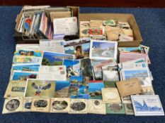 Two Boxes of Vintage Postcards & 'Snapshots' Packs, large collection of postcards for sorting, and