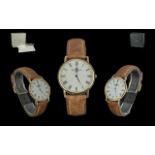 Baume and Mercier Geneve Gents 18ct Gold Cased Dress Watch with Signed Baume and Mercier Tan Leather