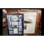 Titanic Interest - Two Large Framed Titanic Related Pictures, including photographs and history of