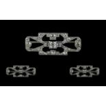 Art Deco Period 1920's Platinum Superb Quality & Exquisite Diamond Set Brooch. The diamonds are of