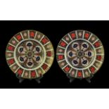 Pair of Royal Crown Derby Plates, pattern No. 1128, 'Old Imari' pattern, 10.5'' diameter.