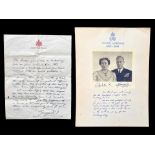 Royal Interest - George V Printed Letter to Repatriated POW's, dated 1918, together with George VI