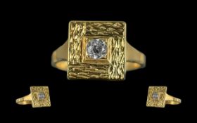 18ct Gold Superb Single Stone Diamond Set Ring, full hallmark to interior to shank for Birmingham