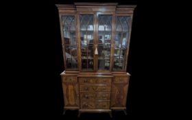 Glass Fronted Display Cabinet, glass front with fretwork, with two front and two side doors, above