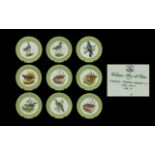 Hunting Bird Collection Set of 8 Plates Molded and relief porcelain from the Vista Alegre factory,