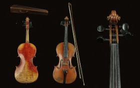 German Violin & Bow, after Rigat Rubus, Russian Violin maker with good quality violin case plus
