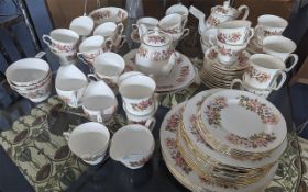 Large Colclough Bone China Tea Service, comprises 2 teapots, 5 sugar bowls, 3 milk jugs, 19 cups, 14