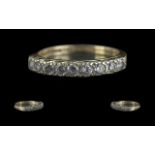 Ladies - 9ct Gold 9 Stone Diamond Set Ring. Full Hallmark to Shank. The Well Matched Diamonds of
