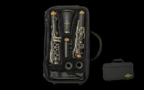Gear4Music Student Clarinet in fitted case, made in USA, in black fabric fitted case.
