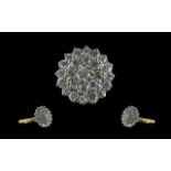18ct Gold Excellent Quality Diamond Set Cluster Ring, marked 18ct to interior of shank. The round
