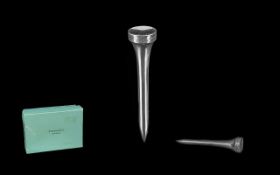 Tiffany & Co Sterling Silver Golf Tee, Marked Tiffany & Co Sterling. With Tiffany Box. 2 Inches -