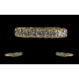 18ct Gold Attractive Diamond Set Half Eternity Ring, Full Hallmark to Interior of Shank. The Round