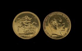 Edward VII Five Pound Gold Coin - Date 1