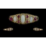 An Antique 18ct Gold Opal & Ruby Ring, t