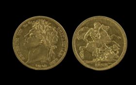 George IV 22ct Gold Sovereign - Dated 18