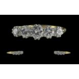 18ct Gold and Platinum Attractive 5 Ston