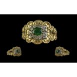 An Antique 18ct Gold Emerald & Diamond C