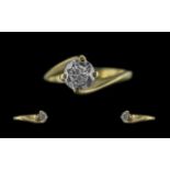 Ladies 18ct Gold Contemporary Single Sto