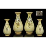 Pair of Cranford Burslem Vases, pale yel