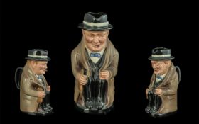 Royal Doulton Large Early Hand Painted Porcelain Toby Jug 'Winston Churchill', D6171,