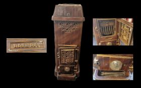 Wood Burner/Stove Calcar No. 15 Rosieres. Rosieres Calcar Cast iron Art Deco circa 1930, in glazed