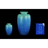 A Pilkington Royal Lancastrian pottery baluster vase, mottle blue/green glaze,