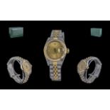 Rolex Oyster Perpetual Date Just Automatic Chronometer Ladies 18ct Gold & Steel Wrist Watch - Lugs