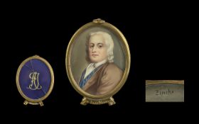 An Antique Portrait Miniature of Sir Isaac Newton,