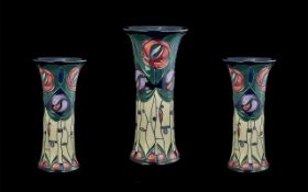 Moorcroft - 'Tribute' Large Hand Painted Art Pottery Tubelined Vase 'Charles Rennie Mackintosh'