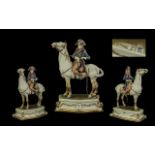Capo-di-Monte Porcelain Figure ' Napoleon on Horseback', sculptured by artist B Merli,