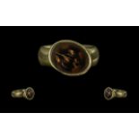 Georg Jensen - Superb Quality 18ct Gold Smoky Quartz Set Dress Ring.