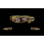 Antique Period 18ct Gold Ruby and Diamond Set Ring of excellent design, full hallmark to shank,