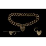 Antique Period Attractive & Good Quality 9ct Gold Curb Bracelet,