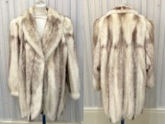 Beautiful 3/4 Length Mink Jacket, cream, made by Furs by Stephen of Blackpool, side slit pockets,