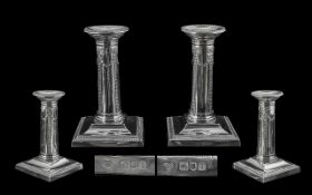 Edwardian Period 1902-1910 Fine Pair of Sterling Silver Candlesticks,