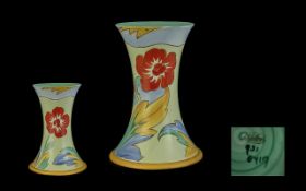 Shelley 1930's Handpainted Vase of Waisted Form, stylised flowers, pattern No. 931-8419.
