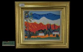 John Michael Saville Oil on Board 'Les Alpilles Provence Saville 96'.