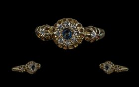 Edwardian Period 1901 - 1910 Exquisite 18ct Gold Sapphire and Diamond Set Ring.