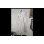 1950's Handmade Wedding Dress, ivory satin, long sleeves, full length. Approx size 12.