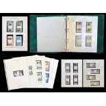 Stamp Interest - Album and collection of pages of GB mint 'gutter pair' stamps.