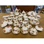 Royal Albert 'Old Country Roses' set of coffee pot, tea pot, two milk jugs, 2 sugar bowls, 2 mugs,