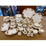 Royal Albert 'Old Country Roses' Tea/Dinner Service, comprising a two-tier cake plate, 12 ups,