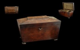 An Early Victorian Sarcophagus Tea Caddy,