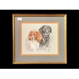Susan Maud (British 20th Century) Quality Double Canine Portrait depicting a Springer Spaniel and