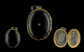 Victorian Period 1837 - 1901 Superb Quality 18ct Gold and Black Enamel Double Gentleman's Hinged