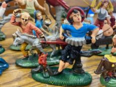 Collection of Vintage Painted Italian Figural Scenes, depicting various street scenes and trades.